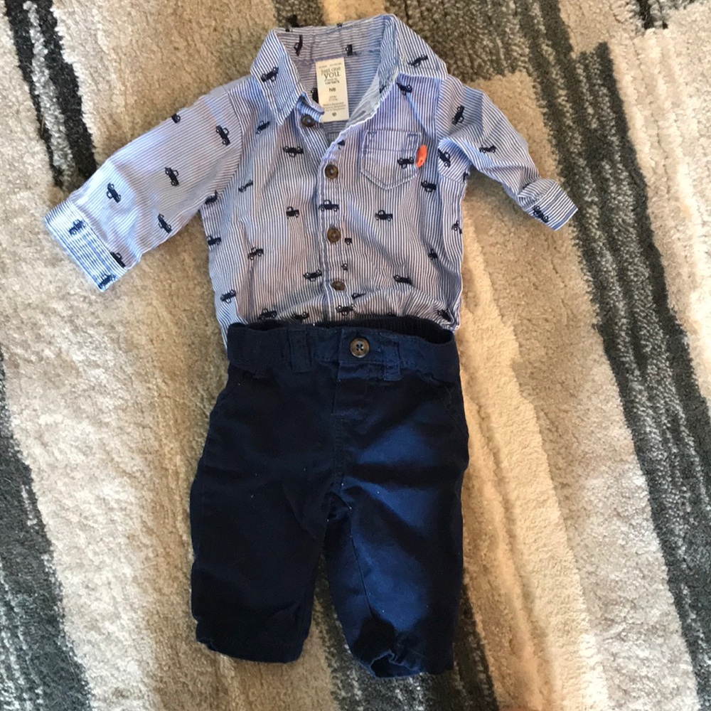 Button down shirt with matching pants